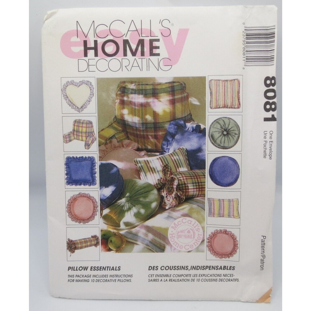 McCall's Home Decorating 8081 Pillow Essentials 10 Decorative Pillow Designs